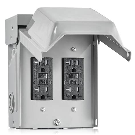 SURAIELEC Outdoor Electrical Outlet Box, Dual 20 AMP WRTR 